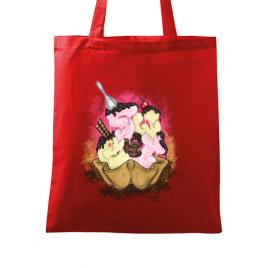 Sacosa din panza sweet ice cream lettering rosu