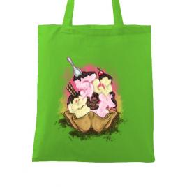 Sacosa din panza sweet ice cream lettering verde mar