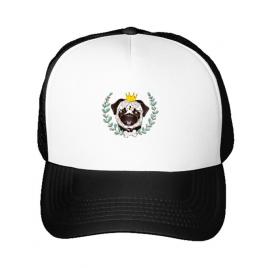 Sapca personalizata king of pug alb