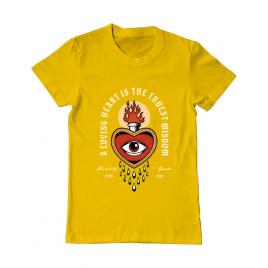 Tricou adler barbat burning heart galben
