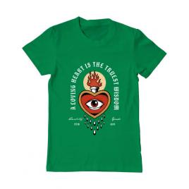 Tricou adler barbat burning heart verde mediu