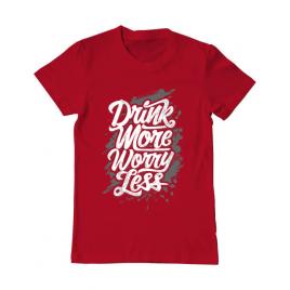 Tricou adler barbat drink more worry less rosu