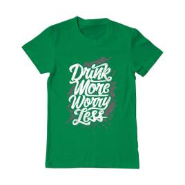 Tricou adler barbat drink more worry less verde mediu