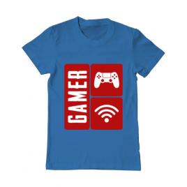 Tricou adler barbat gamer albastru azuriu