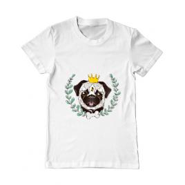 Tricou adler barbat king of pug alb