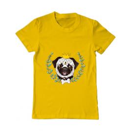 Tricou adler barbat king of pug galben