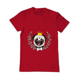 Tricou adler barbat king of pug rosu