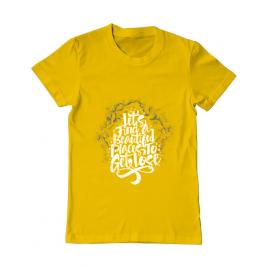 Tricou adler barbat let's find beautiful place to get lost galben