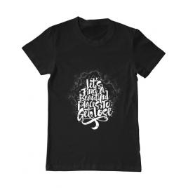 Tricou adler barbat let's find beautiful place to get lost negru