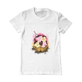 Tricou adler barbat sweet ice cream lettering alb