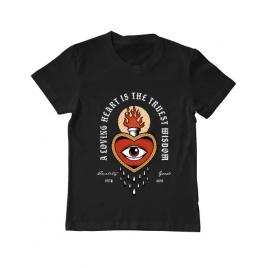 Tricou adler copil burning heart negru