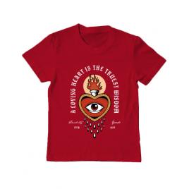 Tricou adler copil burning heart rosu