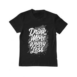 Tricou adler copil drink more worry less negru