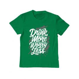 Tricou adler copil drink more worry less verde mediu