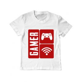 Tricou adler copil gamer alb