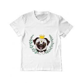 Tricou adler copil king of pug alb