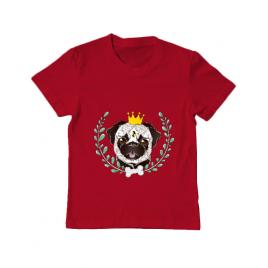 Tricou adler copil king of pug rosu