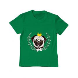 Tricou adler copil king of pug verde mediu