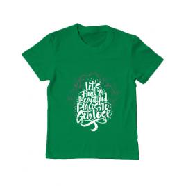 Tricou adler copil let's find beautiful place to get lost verde mediu