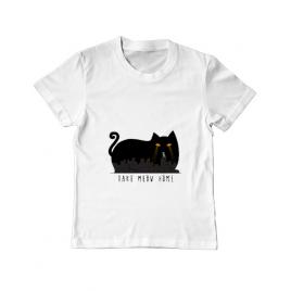 Tricou adler copil take meow home alb