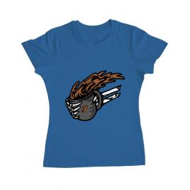 Tricou adler dama coffee first albastru azuriu