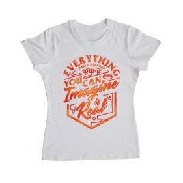 Tricou adler dama everything you can imagine is real alb