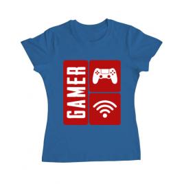 Tricou adler dama gamer albastru azuriu