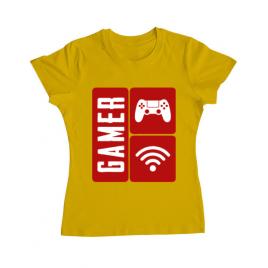 Tricou adler dama gamer galben