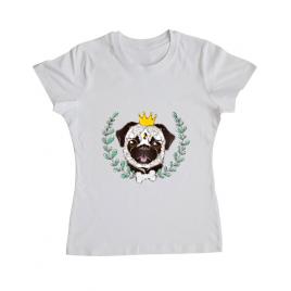 Tricou adler dama king of pug alb