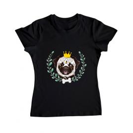 Tricou adler dama king of pug negru