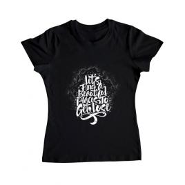 Tricou adler dama let's find beautiful place to get lost negru