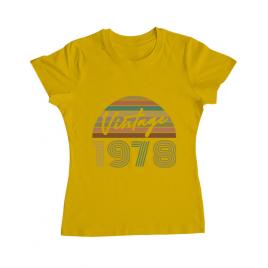 Tricou adler dama vintage 1978 galben