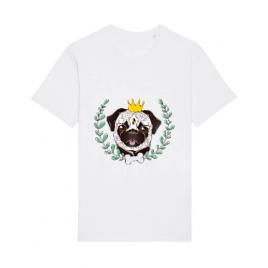 Tricou stanley stella barbat king of pug alb