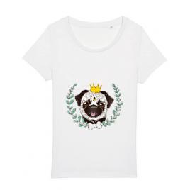 Tricou stanley stella dama king of pug alb