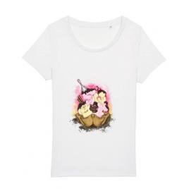 Tricou stanley stella dama sweet ice cream lettering alb