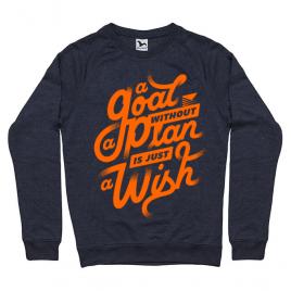 Bluza adler barbat a goal without a plan is just a wish denim inchis