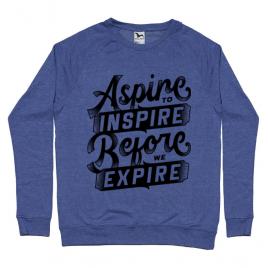Bluza adler barbat aspire to inspire before we expire albastru melanj