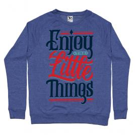 Bluza adler barbat enjoy the little things albastru melanj