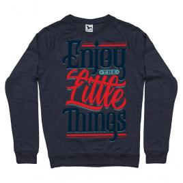 Bluza adler barbat enjoy the little things denim inchis