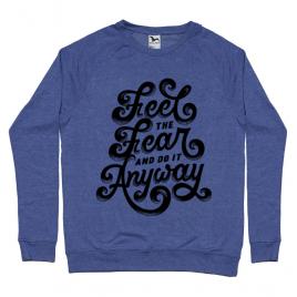Bluza adler barbat feel the fear and do it anyway albastru melanj