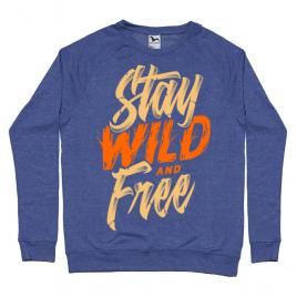 Bluza adler barbat stay wild and free albastru melanj