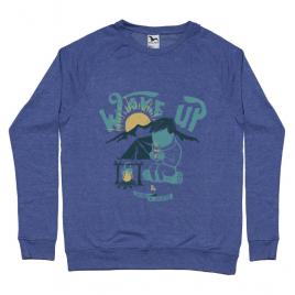 Bluza adler barbat wake up and drink a coffee albastru melanj