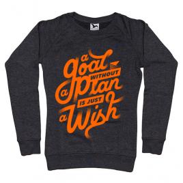 Bluza adler dama a goal without a plan is just a wish negru melanj