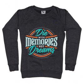 Bluza adler dama die with memories not dreams negru melanj