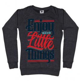 Bluza adler dama enjoy the little things negru melanj