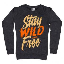 Bluza adler dama stay wild and free negru melanj