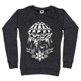 Bluza adler dama umbrella tattoo negru melanj