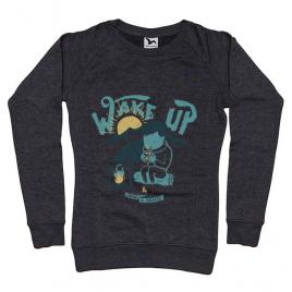 Bluza adler dama wake up and drink a coffee negru melanj