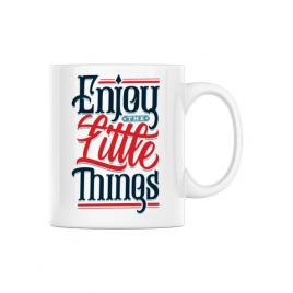 Cana personalizata enjoy the little things alb