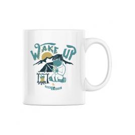 Cana personalizata wake up and drink a coffee alb